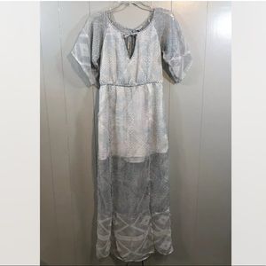 UO -Anthropologie Ecote Lined Maxi Dress Blue Boho Tribal Size XS